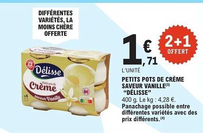 PETITS POTS DE CRÈME SAVEUR VANILLE "DÉLISSE"