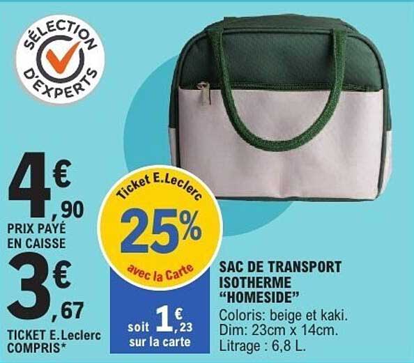 SAC DE TRANSPORT ISOTHERME “HOMESIDE”