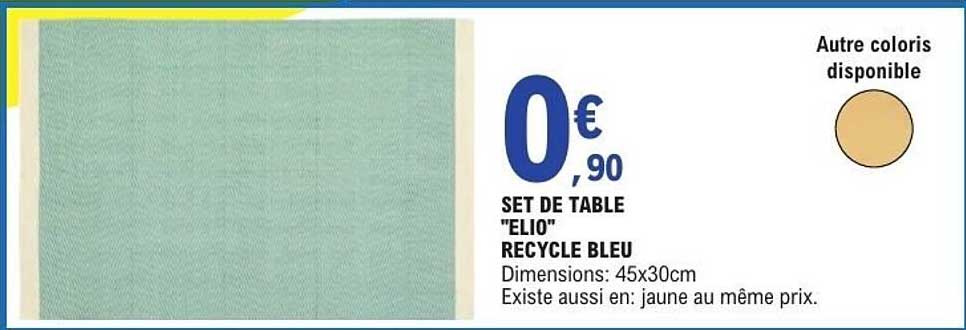 SET DE TABLE "ELIO" RECYCLE BLEU