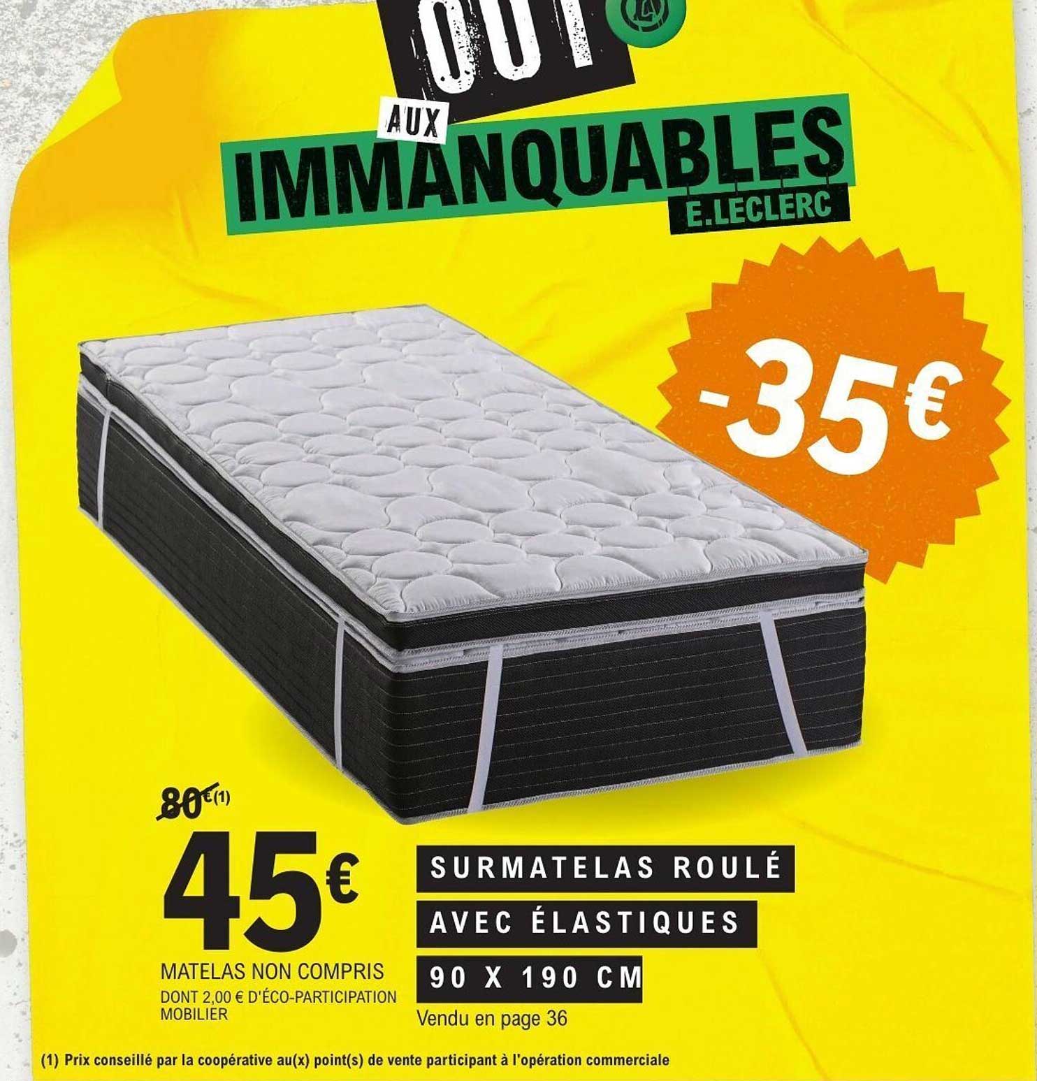 SURMATELAS ROULÉ AVEC ÉLASTIQUES 90 X 190 CM