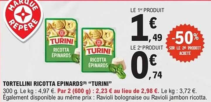 Tortellini Ricotta Épinards "Turini"