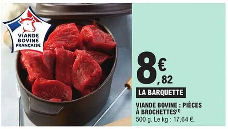VIANDE BOVINE : PIÈCES À BROCHETTES