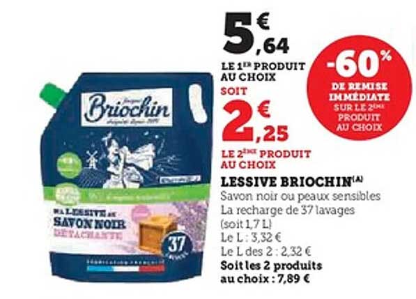 Promo Lessive Briochin chez Hyper U - 123Catalogue.fr