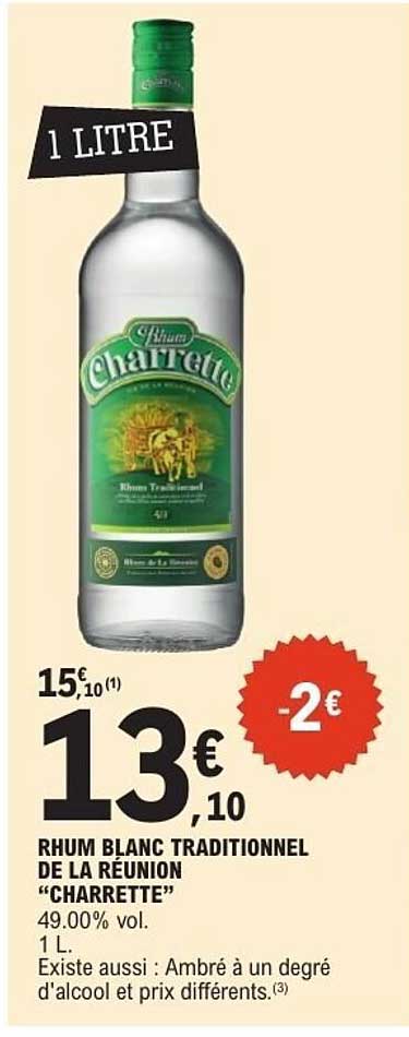 RHUM BLANC TRADITIONNEL DE LA RÉUNION "CHARRETTE"