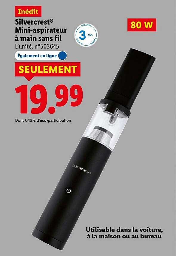 Silvercrest® Mini-aspirateur à main sans fil