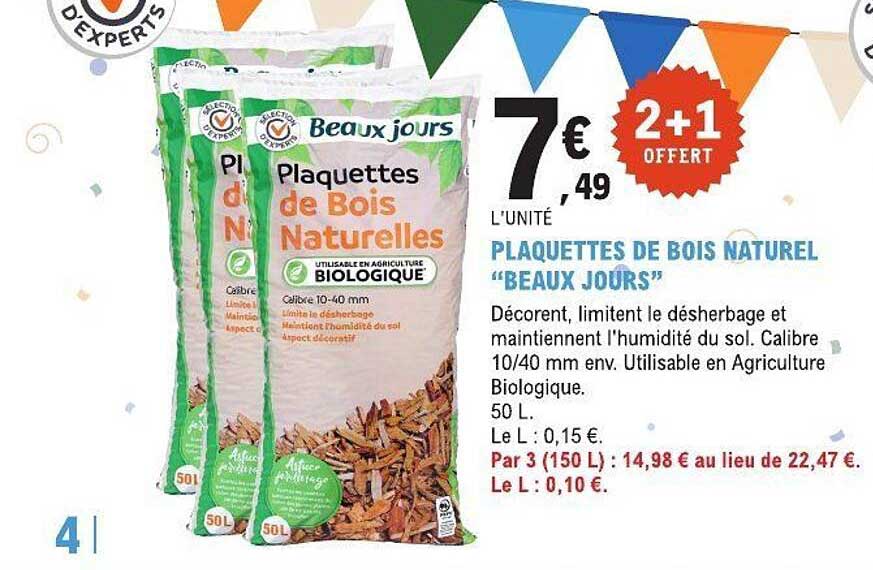 PLAQUETTES DE BOIS NATUREL "BEAUX JOURS"
