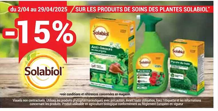 -15% sur les produits de soins des plantes Solabiol