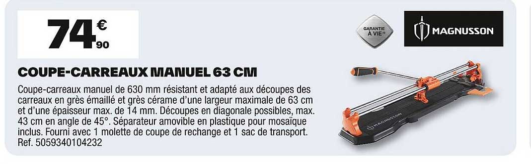 COUPE-CARREAUX MANUEL 63 CM
