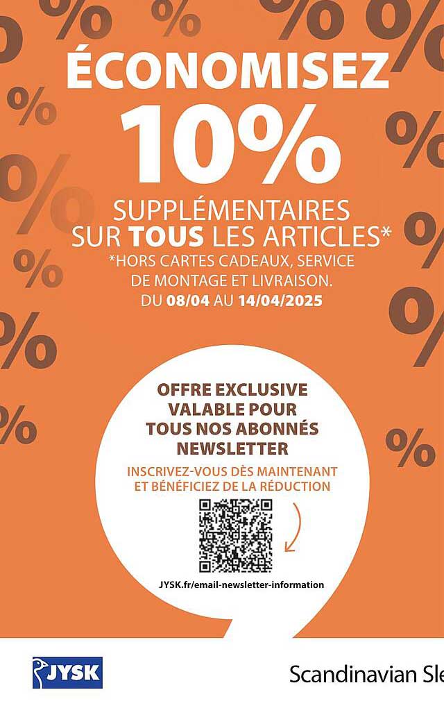 ÉCONOMISEZ 10% SUPPLÉMENTAIRES SUR TOUS LES ARTICLES*