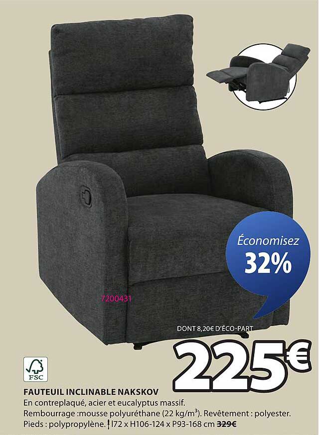 FAUTEUIL INCLINABLE NAKSKOV