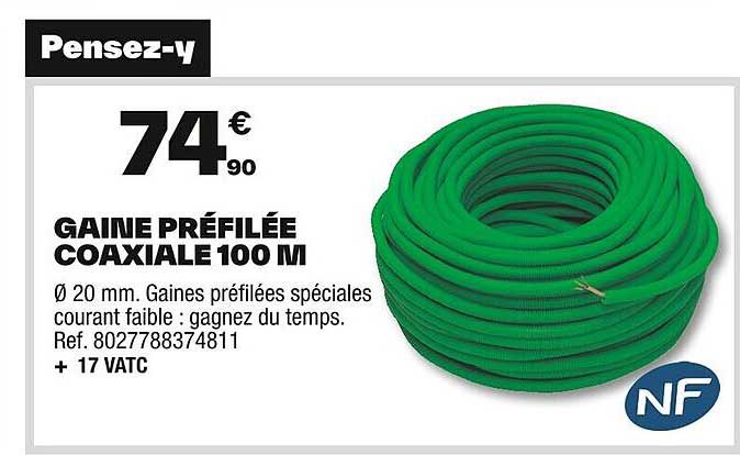 GAINE PRÉFILÉE COAXIALE 100 M