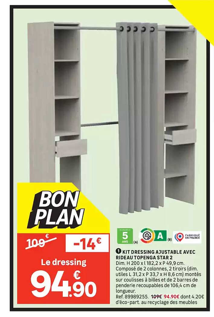 KIT DRESSING AJUSTABLE AVEC RIDEAU TOPENGA STAR 2
