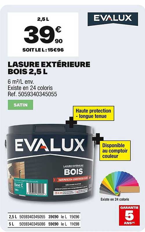 LASURE EXTÉRIEURE BOIS 2,5 L