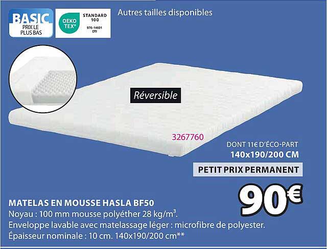 MATELAS EN MOUSSE HASLA BF50
