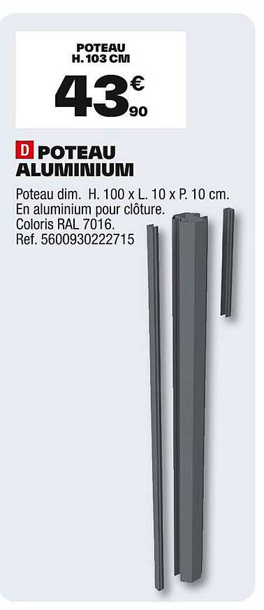 POTEAU ALUMINIUM H. 103 CM