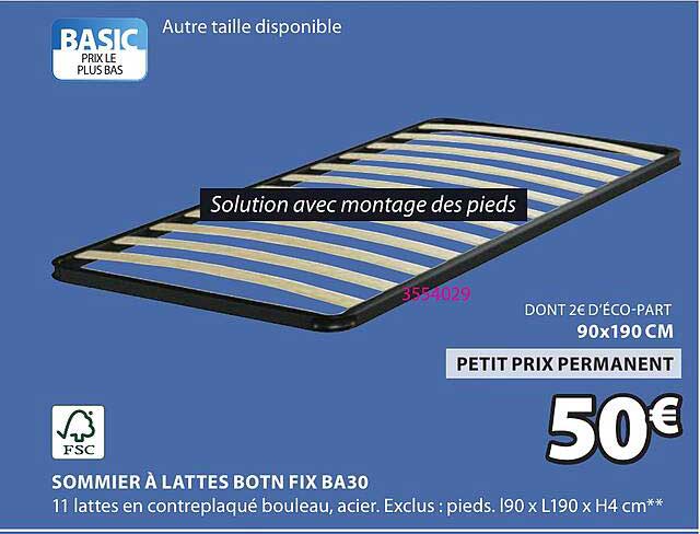SOMMIER À LATTES BOTN FIX BA30