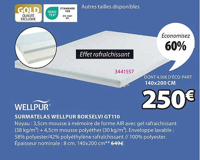 SURMATELAS WELLPUR BOKSELVI GT110