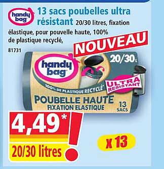 13 sacs poubelles ultra résistant