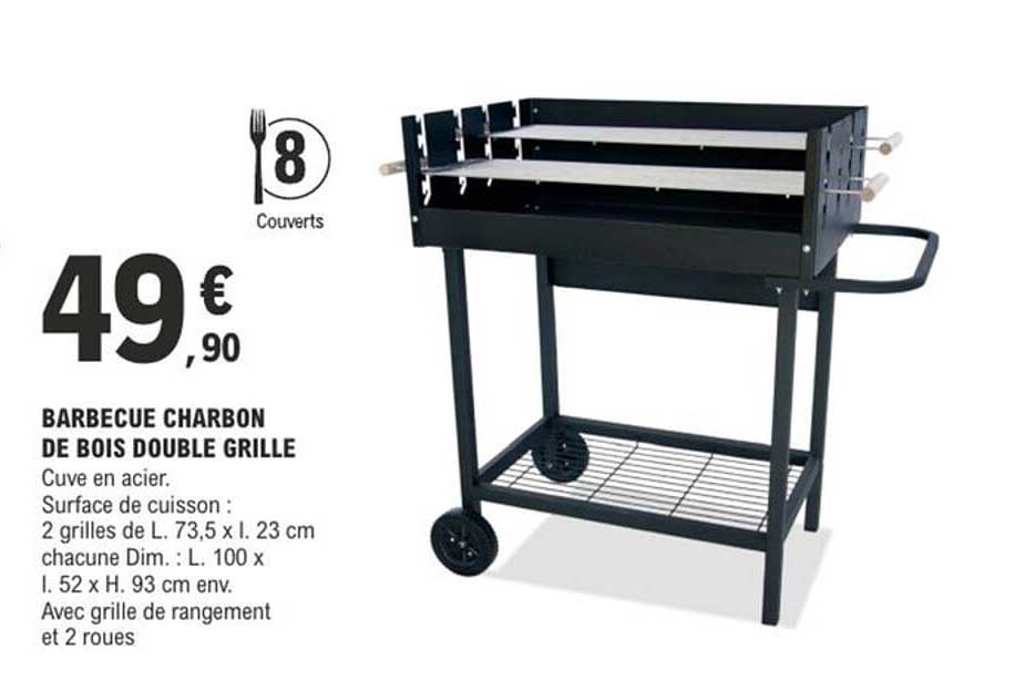 BARBECUE CHARBON DE BOIS DOUBLE GRILLE
