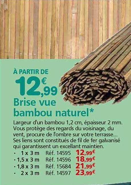 Brise vue bambou naturel*