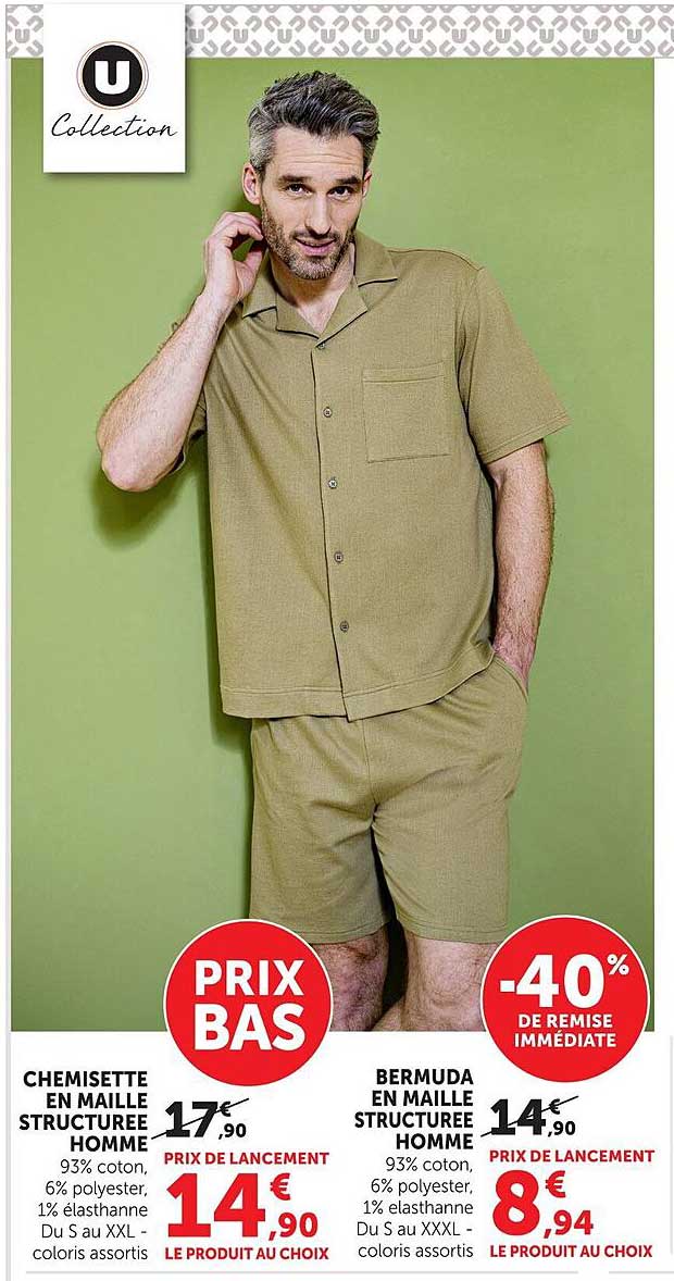 CHEMISETTE EN MAILLE STRUCTUREE HOMME