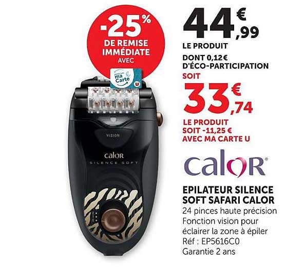 EPILATEUR SILENCE SOFT SAFARI CALOR