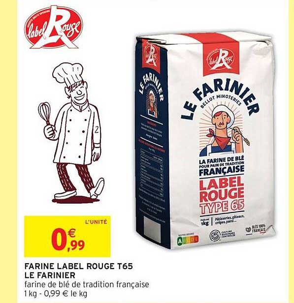 Promo Farine De Blé Bio T65 Le Farinier chez Intermarché - 123Catalogue.fr