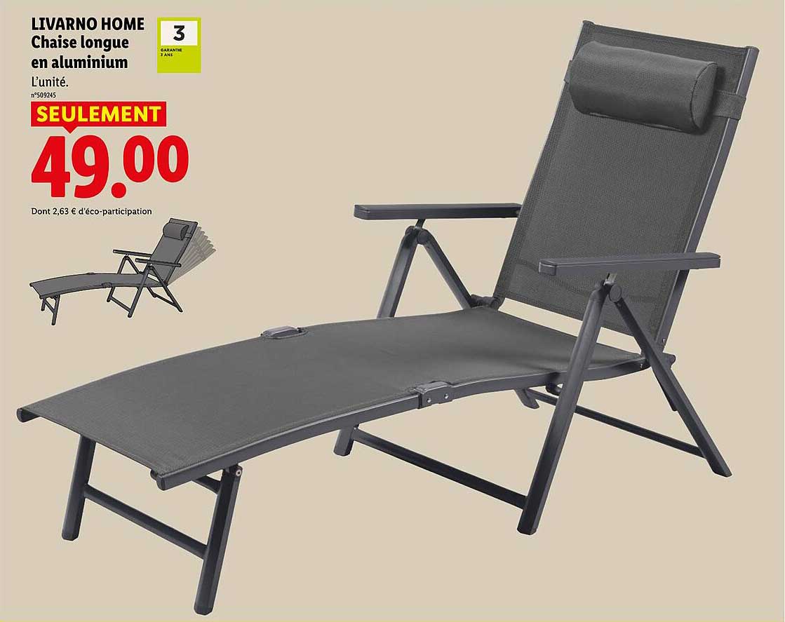 LIVARNO HOME Chaise longue en aluminium