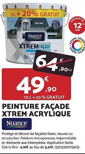 PEINTURE FAÇADE XTREM ACRYLIQUE Nuance