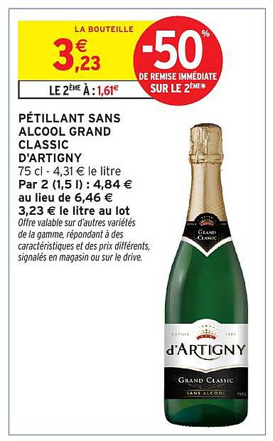 PETILLANT SANS ALCOOL GRAND CLASSIC D'ARTIGNY