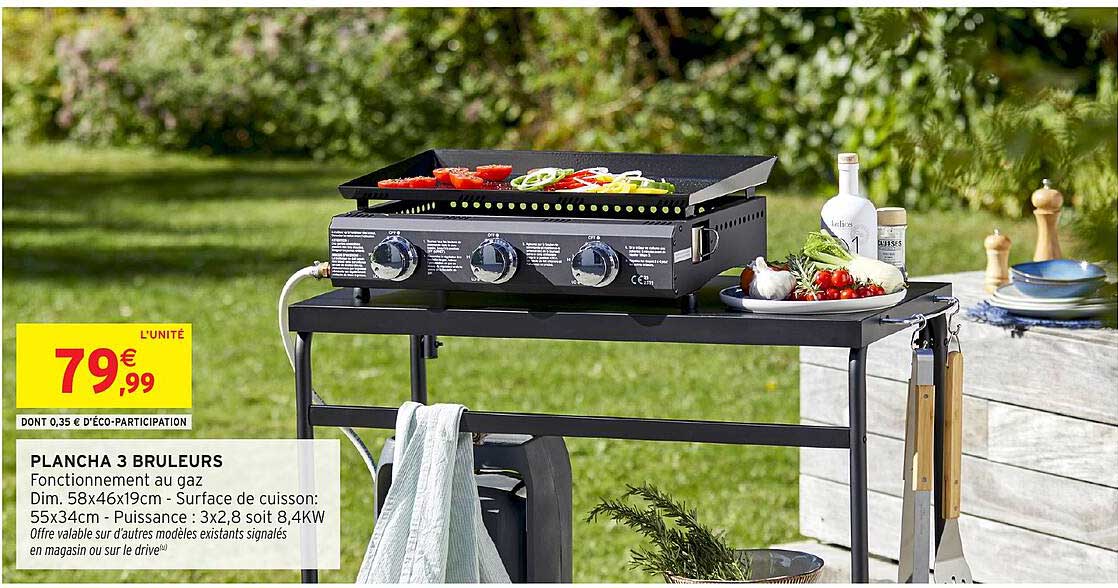 Promo Plancha 3 Bruleurs chez Intermarché - 123Catalogue.fr
