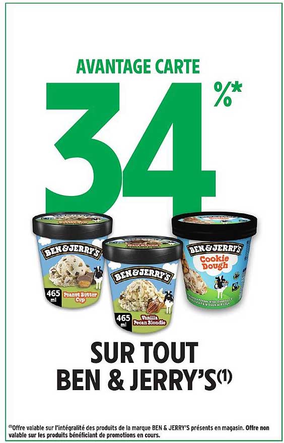 Promo Sur Tout Ben & Jerry's chez Intermarché - 123Catalogue.fr
