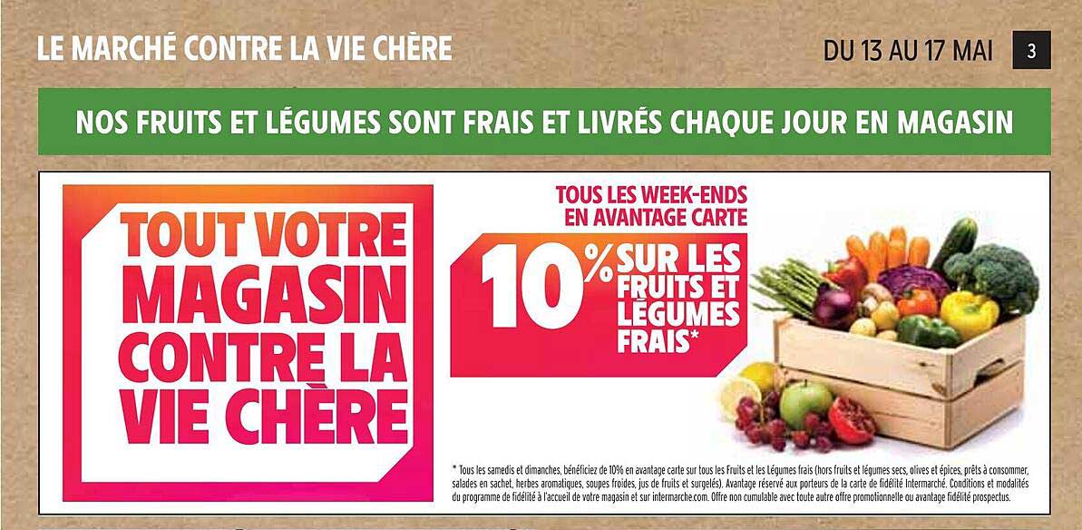 10% SUR LES FRUITS ET LÉGUMES FRAIS*