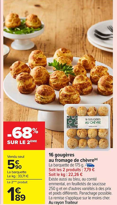 16 gougères au fromage de chèvre