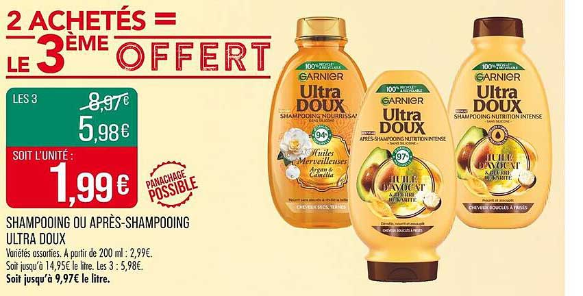 2 ACHETÉS = LE 3ÈME OFFERT