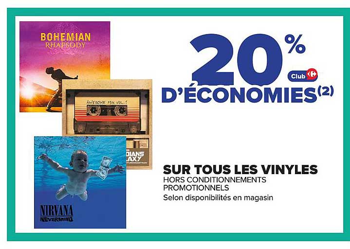 20 % d’économies sur tous les vinyles