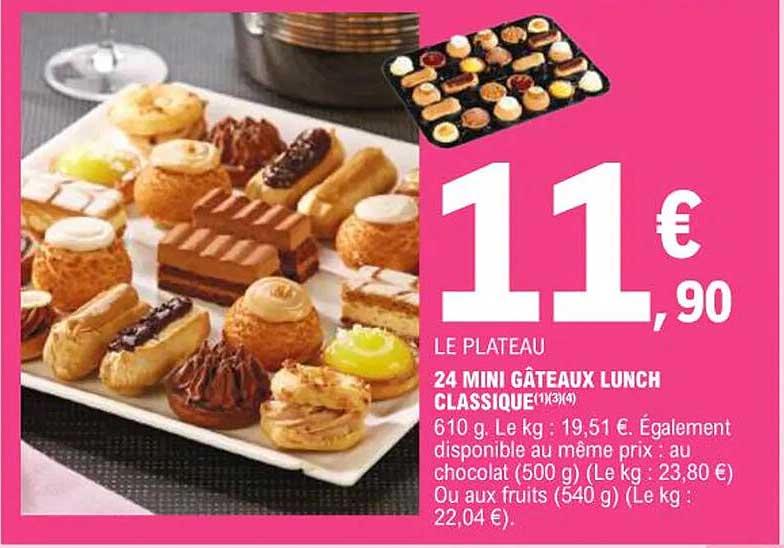 24 MINI GÂTEAUX LUNCH CLASSIQUE