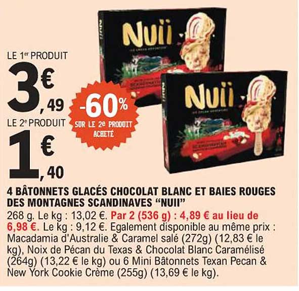 4 Bâtonnets glacés chocolat blanc et baies rouges des montagnes scandinaves “Nuii”