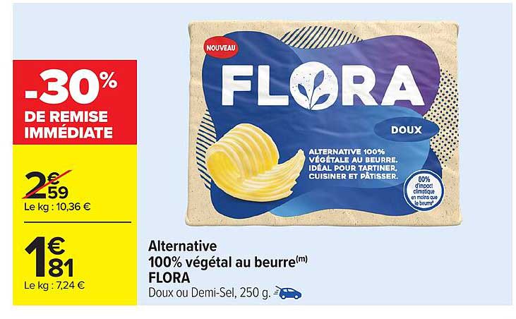 Alternative 100% végétal au beurre(m) FLORA