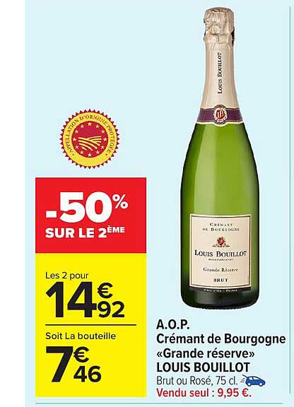 A.O.P. Crémant de Bourgogne «Grande réserve» LOUIS BOUILLOT