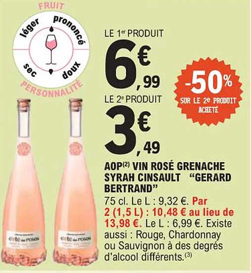 AOP(2) VIN ROSÉ GRENACHE SYRAH CINSAULT “GERARD BERTRAND”