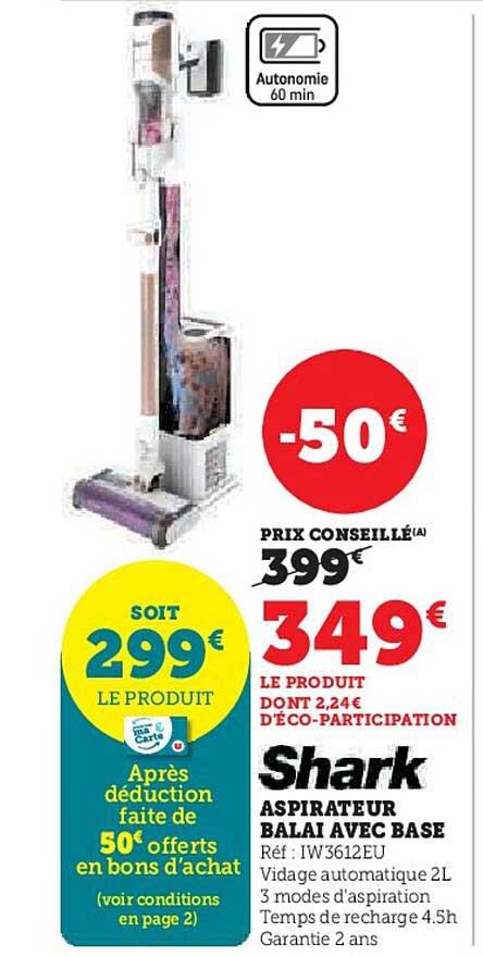 Aspirateur Balai avec Base Shark