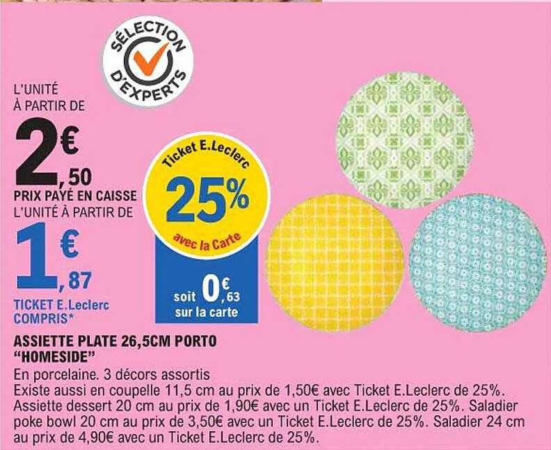 ASSIETTE PLATE 26,5CM PORTO "HOMESIDE"