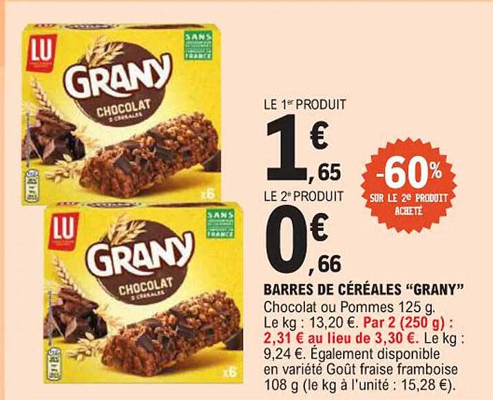 BARRES DE CÉRÉALES “GRANY”