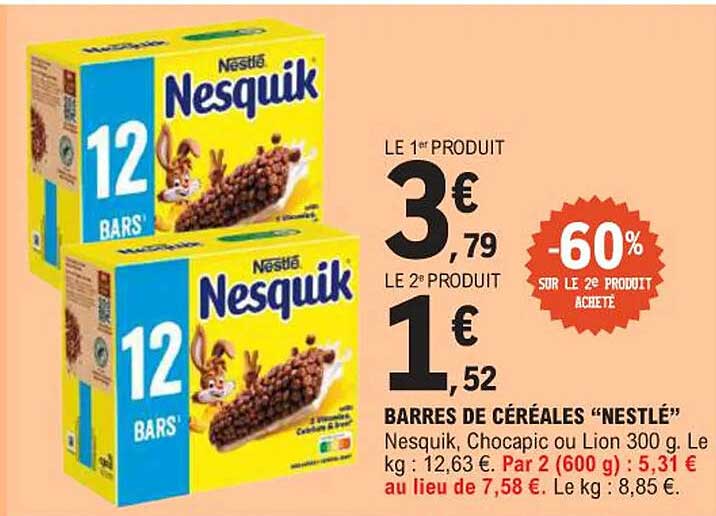 BARRES DE CÉRÉALES “NESTLÉ”