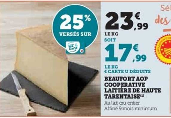 BEAUFORT AOP COOPERATIVE LAITIERE DE HAUTE TARENTAISE
