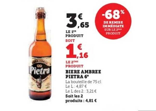 BIERE AMBREE PIETRA 6°