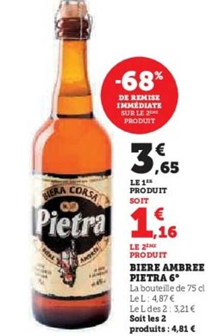 BIERE AMBREE PIETRA 6°