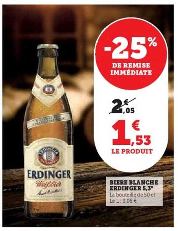 BIERE BLANCHE ERDINGER 5,3°
