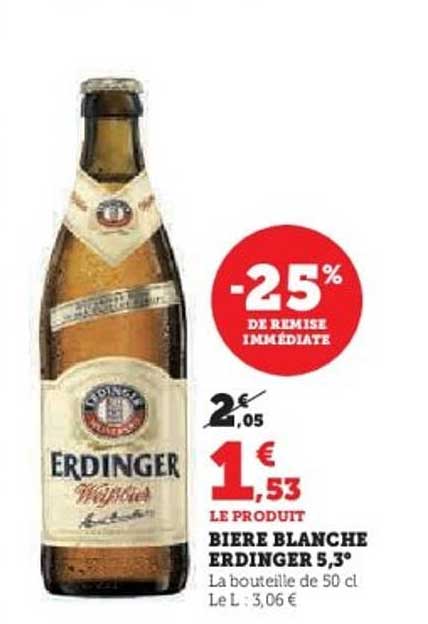 BIERE BLANCHE ERDINGER 5,3°